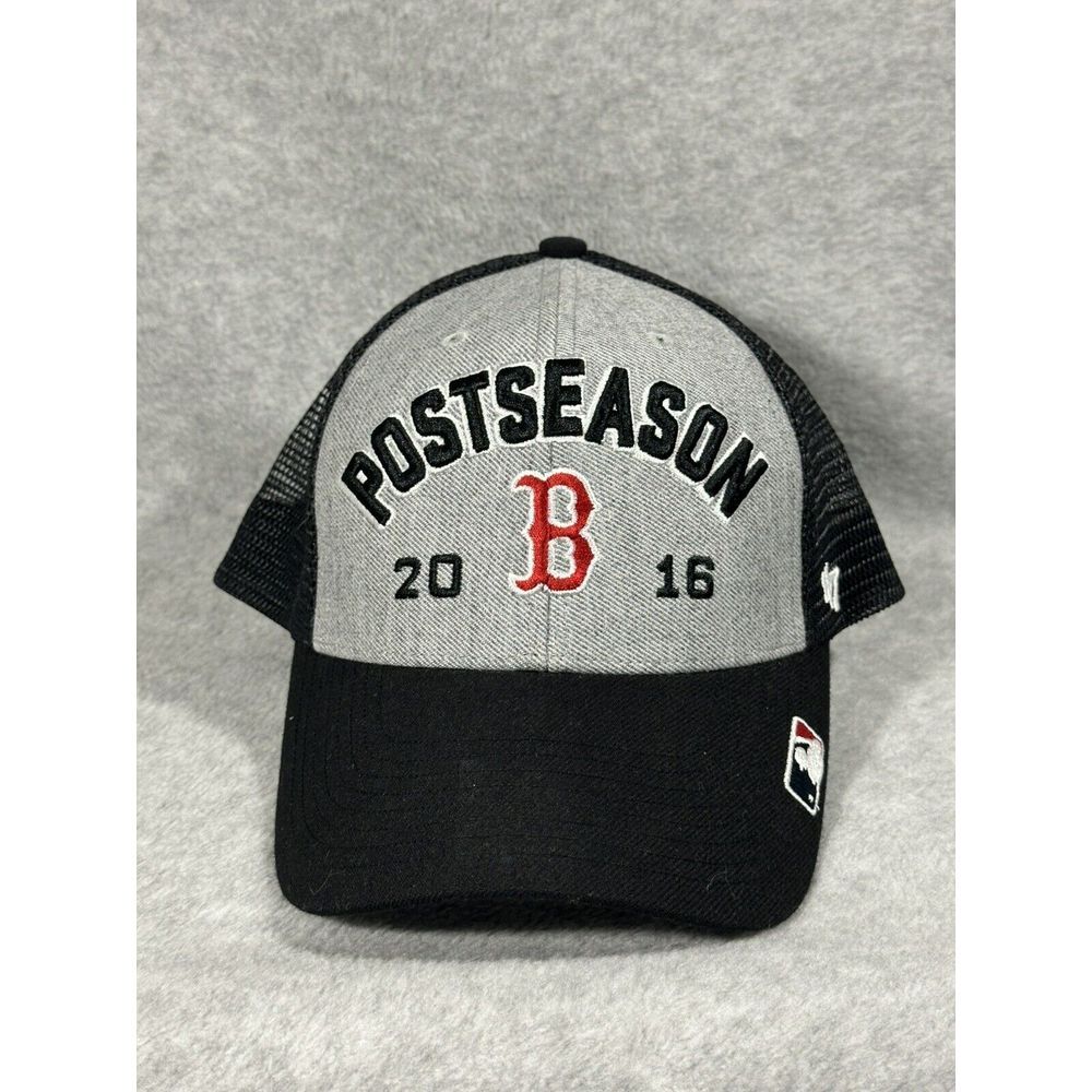 Boston Red Sox‎ MLB Truckers Cap Black Gray Post Season 2016 Adjustable NWOT